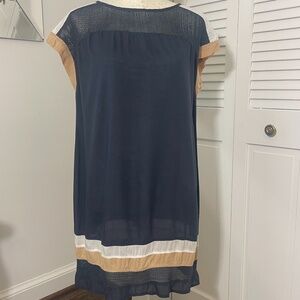 Jets by Jessika Allen Swimsuit Coverup - Blue/White/Tan - US Women's Small